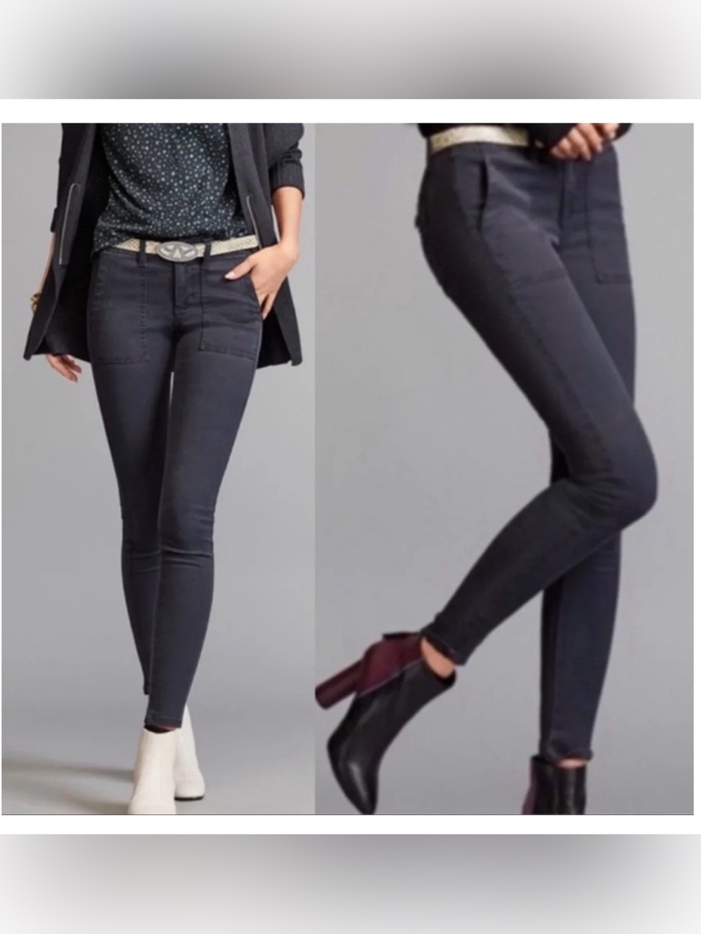 Cabi The Quest Skinny Corduroy Trouser Pants Womens 2 Charcoal
Gray City Stretch